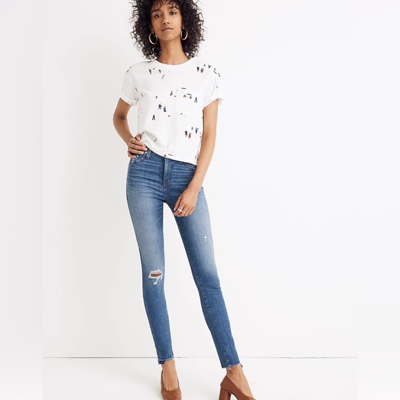 Madewell 10" High-Rise Skinny Jeans: Drop Step-Hem Edition, Sz 28 - Picture 1 of 15